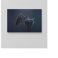 Joystick Print Gaming Canvas / Playstation Poster / High Quality Art / Game Room Gifts / Extra Large Wall Art / Popular