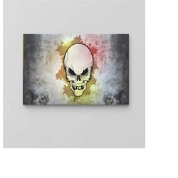 Skull Framed Canvas Print Art / Colorful Skull Canvas / Extra Large Wall Art Canvas / Oil Painting Canvas / Oversize Fra
