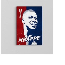 mbappe poster / best football player / man cave canvas / soccer canvas / christmas decor / ready to hang canvas / housew