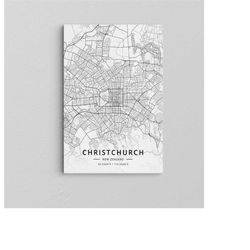 Christchurch Travel Poster / Christchurch City Map Canvas / The South Island of New Zealand / Popular Wall Decor / Extra