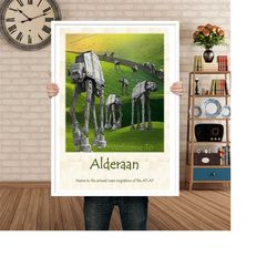 Star Wars Poster Alderaan Poster At At Poster Movie Travel Poster Vintage Prints Fan Art Bedroom Wall Art Movie Prints C