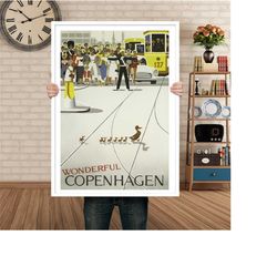 copenhagen travel poster - home decor bedroom print wall art fun print retro poster bar art alcohol kitchen art classic