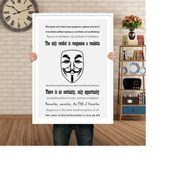 V for Vendetta Poster - Movie Quotes Poster Art Home Decor Bedroom Poster Wall Art Film Print Classic Movie Classic Film
