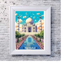 Taj Mahal India Travel Traveling Tourism Artwork Alternative Design Movie Film Poster Print Minimal Minimalist