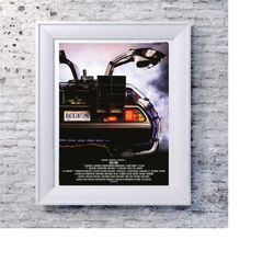 Back to the Future Back in Time Delorean Artwork Alternative Design Movie Film Poster Print