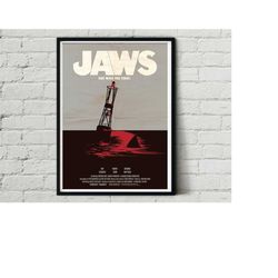 Jaws Great White Shark Classic Retro Poster Artwork Alternative Design Movie Film Poster Print