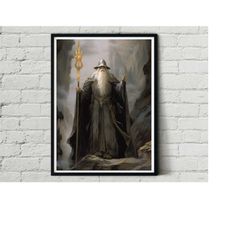 Lord Of The Ring Gandalf Poster Artwork Alternative Design Movie Film Poster Print