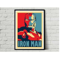 Iron Man Tony Stark Character Portrait Obama Style Poster Artwork Alternative Design Movie Film Poster Print