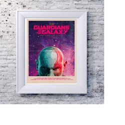 Guardians Of The Galaxy Drax Personage Groot Rocket Star Lord Artwork Alternative Design Movie Film Poster Print