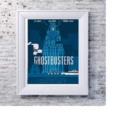 Ghostbusters Marshmellow man Retro Classic Artwork Alternative Design Movie Film Poster Print
