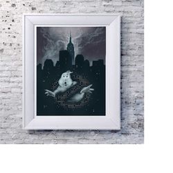 Ghostbusters Marshmellow man Retro Classic Artwork Alternative Design Movie Film Poster Print