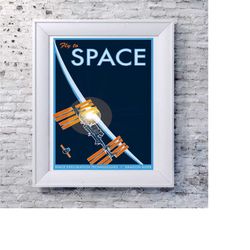 Fly To Space Nasa Travel Traveling Poster Artwork Alternative Design Movie Film Poster Print
