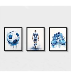 Personalised Soccer Wall Art Prints, Soccer Poster, Boys