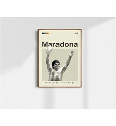 Diego Maradona Poster, Argentina Soccer Poster, Soccer Gifts,