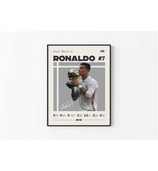 christiano ronaldo poster, real madrid, football print, football
