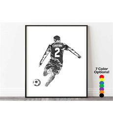 Personalized Soccer Poster, Custom Soccer Jersey Art, Soccer
