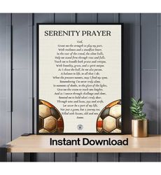 Elite Soccer Serenity Prayer, Soccer Gifts, Soccer Prayer,