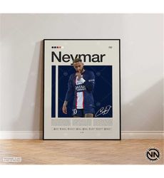 Neymar Poster, Paris Saint Germain Poster, Soccer Gifts,