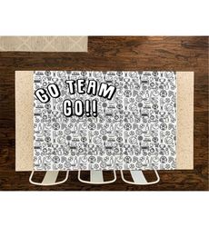 sports team table top coloring page extra large