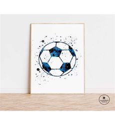 Soccer Ball Print Wall Art, Soccer Poster Decor,