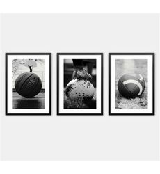 sports balls print set, soccer  basketball