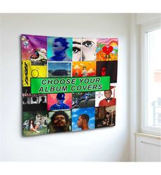 Custom Album Collage Flag Tapestry Poster Dorm Music