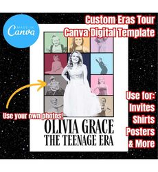 custom eras tour canva template graphic | digital