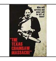 Texas chainsaw massacre poster leather face scary movie