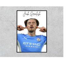 Jack Grealish Print Instant Download Wall Art Poster Football Soccer England Birthday Gift Music Fan Gift for Boys Print