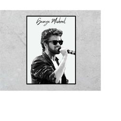 George Michael Print Instant Download Wall Art Poster Rock Icon UK Birthday Gift Music Fan Gift Printable Digital Paper