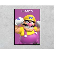 Wario Super Mario Characters Nintendo Universe Print Instant Download Wall Art Poster Cartoon Birthday Gift Kids Printab