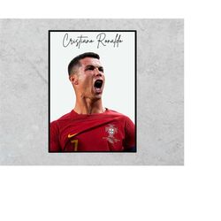 Cristiano Ronaldo CR7 Print Instant Download Wall Art Poster Football Soccer Portugal Birthday Gift Fan Gift Boys Printa
