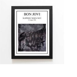 BON JOVI - Slippery When Wet Wall Art, Music Poster, Hard Rock Poster Print, HeavyMetal Music Digital Print