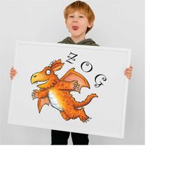 ZOG book poster wall art, Dragon ZOG Digital Download Prints, Kids Book Hero Wall Art