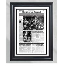 1986 Louisville Cardinals Triumph Over Duke - NCAA Basketball Championship Framed Newspaper