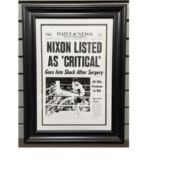 1974 muhammad ali def. george foreman heavyweight championship boxing framed front page newspaper print
