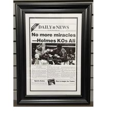 1980 larry holmes def. muhammad ali heavyweight championship boxing framed front page newspaper print