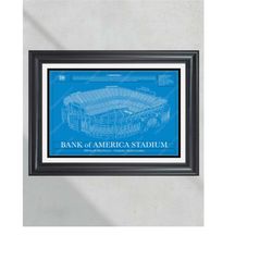carolina panthers bank of america stadium blueprint football print