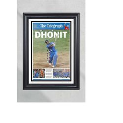 2011 India World Cup Cricket Champions Framed Front Page Newspaper Print Dhoni