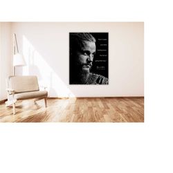 ragnar lothbrok quote poster/canvas art print,ragnar lothbrok canvas,vikings canvas wall art,ragnar poster,movie poster,