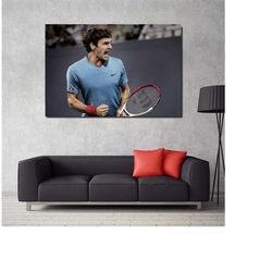 Roger Federer Poster Print Art,Roger Federer Wall Art,Roger Federer Print,Tennis Wall Art Decor,Man Cave Wall Decor,Gift