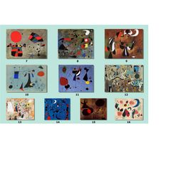 Set of 3 Joan Miro Painting Canvas Wall Arts,Joan Miro Paintings,Custom Joan Miro Artworks Set,Joan Miro Wall Decor,Livi