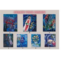 Set of 3 Marc Chagall Canvas Wall Art,Marc Chagall Painting,Custom Marc Chagall Artwork,Chagall Exhibition Poster Art,Li