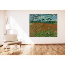 Vincent van Gogh Poppt Field Poster Print Art,Flowers Garden Wall Art,Van Gogh Arts,Reproduction Prints,Modern Canvas Wa