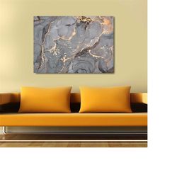 Gray and Gold Marble Canvas Wall Art,Abstract Wall Print,Gray marble wall art,Modern Wall Decor,Gray Wall Art Decor,Fash