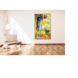 Marc CHAGALL Canvas Wall Art Decor,Marc CHAGALL La Marie Canvas Print Art,chagall la mariee wall art,Exhibition Poster,S