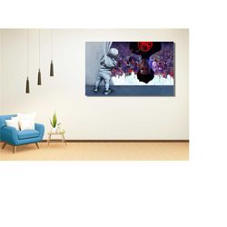 Miles Morales Poster,Banksy Spiderman Poster Print,Spider-man Canvas Wall Art,Gift for Kids,Spider-man Wall Decor,Game R
