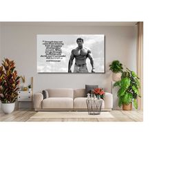 Arnold Schwarzenegger Quote Poster,Body Building Canvas,Arnold Schwarzenegger Conquer Office Decor,Man Cave Wall Decor,F