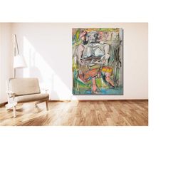 Willem De Kooning Woman III Poster Art Print,Reproduction Prints,Trendy Modern Canvas Wall Art Decors,Expressionism Art