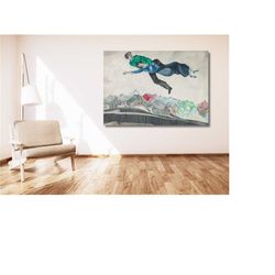 Marc Chagall Canvas Wall Art,Modern Canvas Exhibition Poster,Surrealism wall decor,Reproduction Prints,Modern Canvas Art